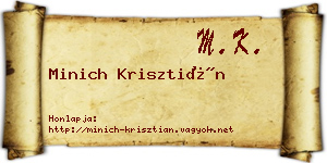 Minich Krisztián névjegykártya
